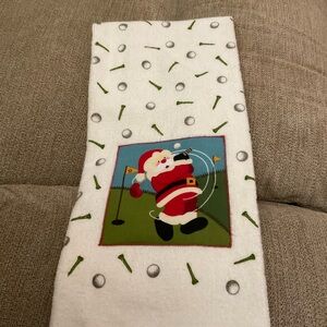 🌸3 for $18🌸 Christmas “Golfing Santa” W Golf Tees St. Nicholas Kitchen Towel